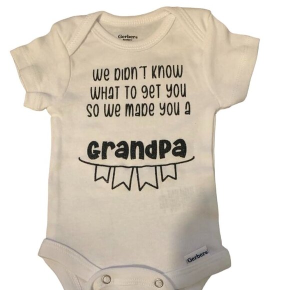 Handmade Cute Baby Announcement One Piece Bodysuit NWOT - Picture 1 of 3